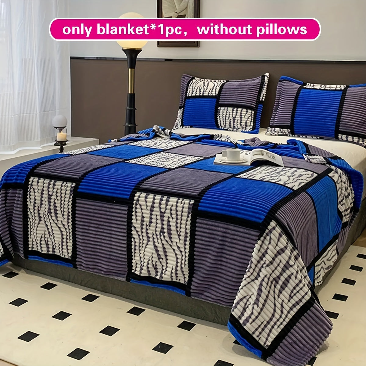 Manta de cuadros para sofá y uso en el hogar, manta multifunción, suave y cálida