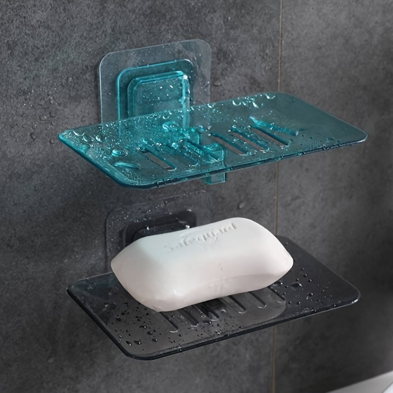Wall-Mounted Soap Dish No Drilling Space-Saving Bathroom Organizer