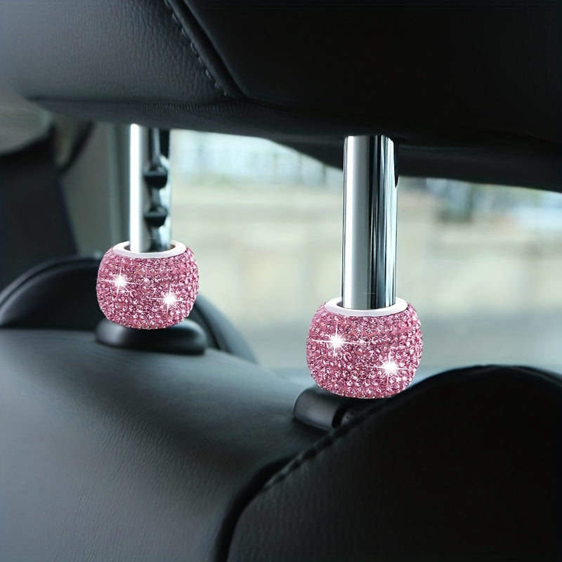 Women Car Interior Rhinestone Headrest Decoration Ring
