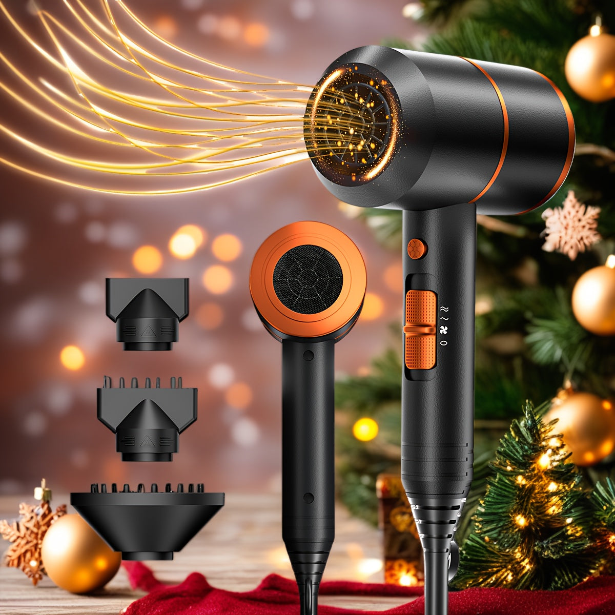 Secador de pelo profesional de iones negativos 1300W con aire frío y caliente para hogar y viajes