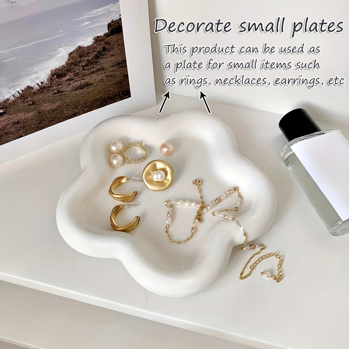 Flower-Shaped Jewelry Tray for Creative Storage 10.49cm