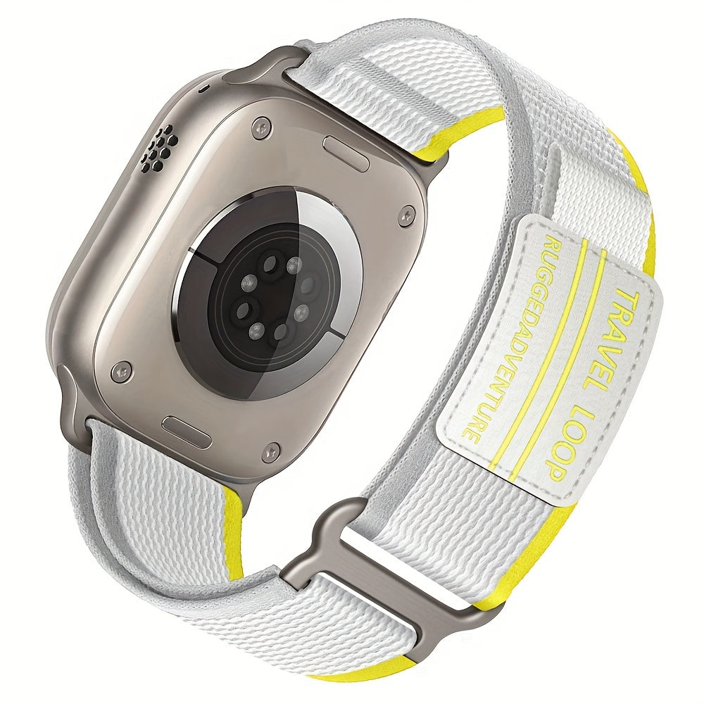 Correa de reloj de nylon de doble articulación para Apple Watch Series 1-9, banda de nylon deportivo con hebilla de metal