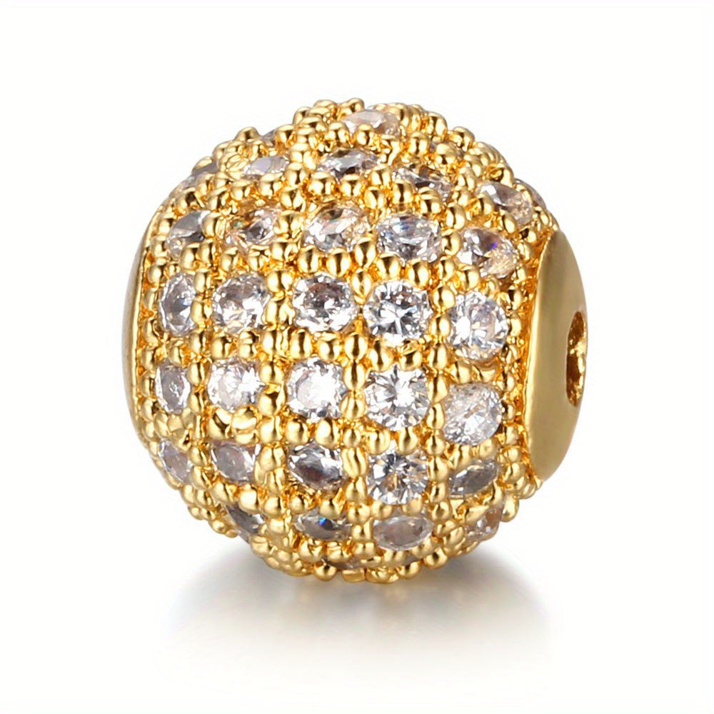 Set of 3 Cubic Zirconia Ball Charms 6/8/10mm for Bracelet Making