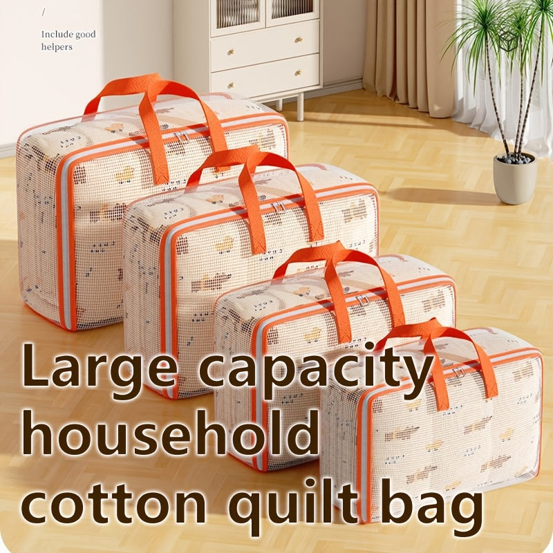 Large Capacity Foldable Storage Basket for Quilts and Seasonal Clothes with Thickened Handle