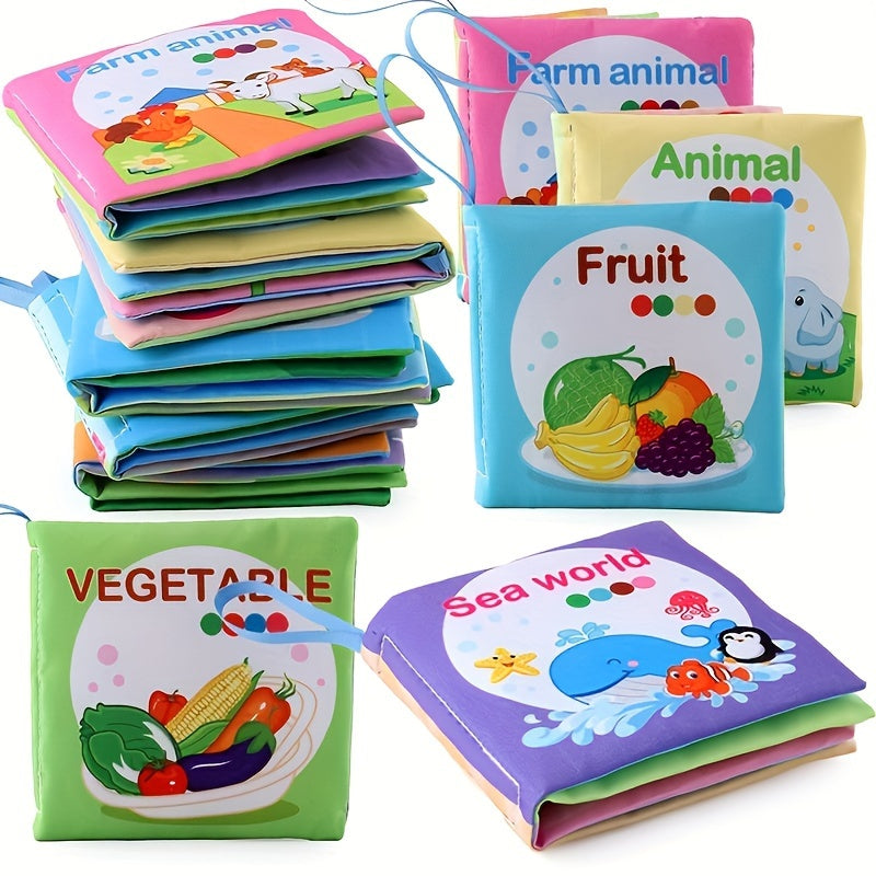 Baby Cloth Book for Infants 0+ with Animal, Transportation, Fruit, Ocean Themes