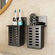Wall-Mounted Bathroom Toothbrush Holder with Storage Rack Organizer and Container