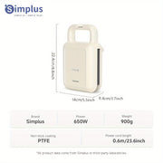 650W ikki tomonlama sendvich tayyorlagich, yopishmaydigan aluminiy, ko‘p maqsadli pishirish, 220-240V