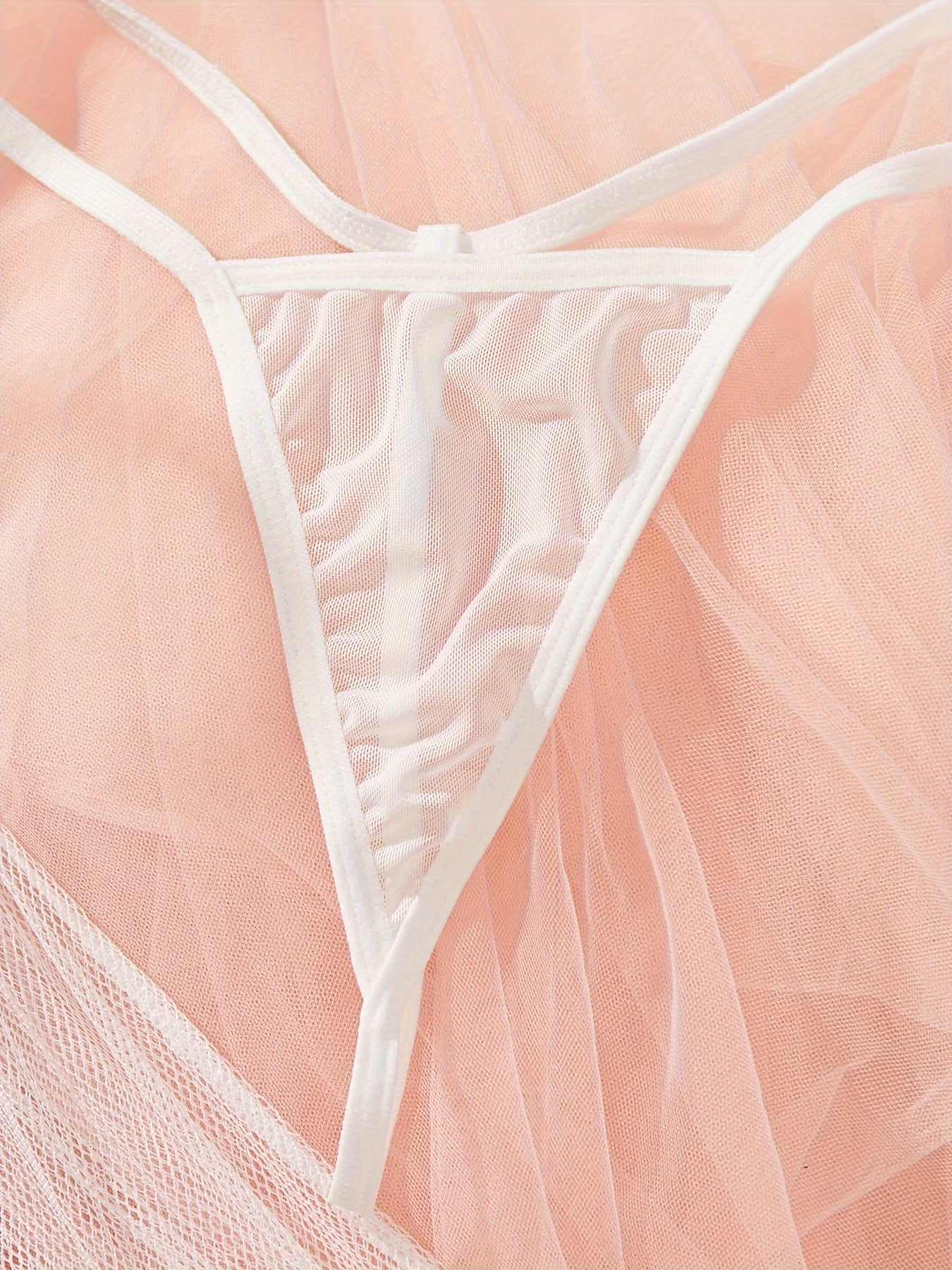 Сексуальный прозрачный кружевной комплект бабидолл с подходящими стрингами для женщин; нежная женская ночная одежда, идеально подходящая для свадебного будуара.