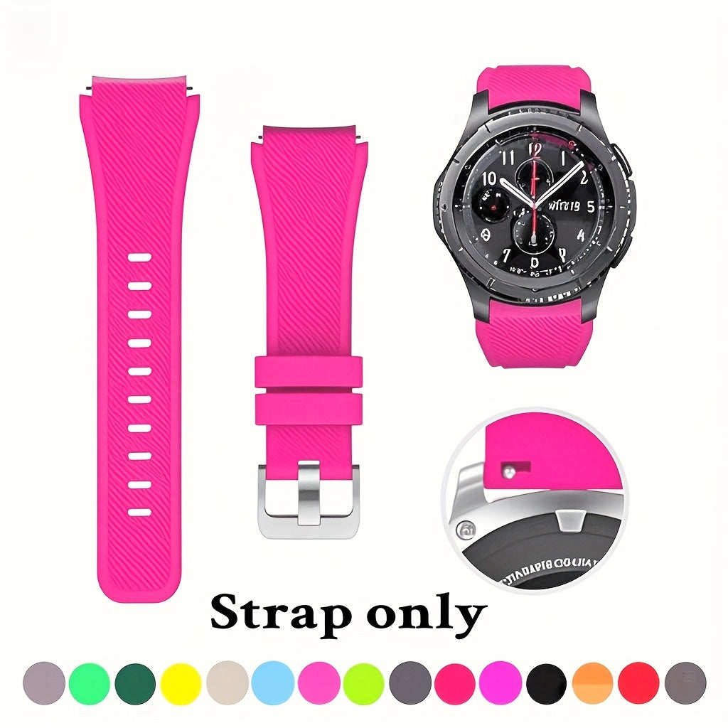Men's Silicone Watch Strap 22mm Compatible with Galaxy Watch 3 45mm 46mm and Gear S3 Frontier
