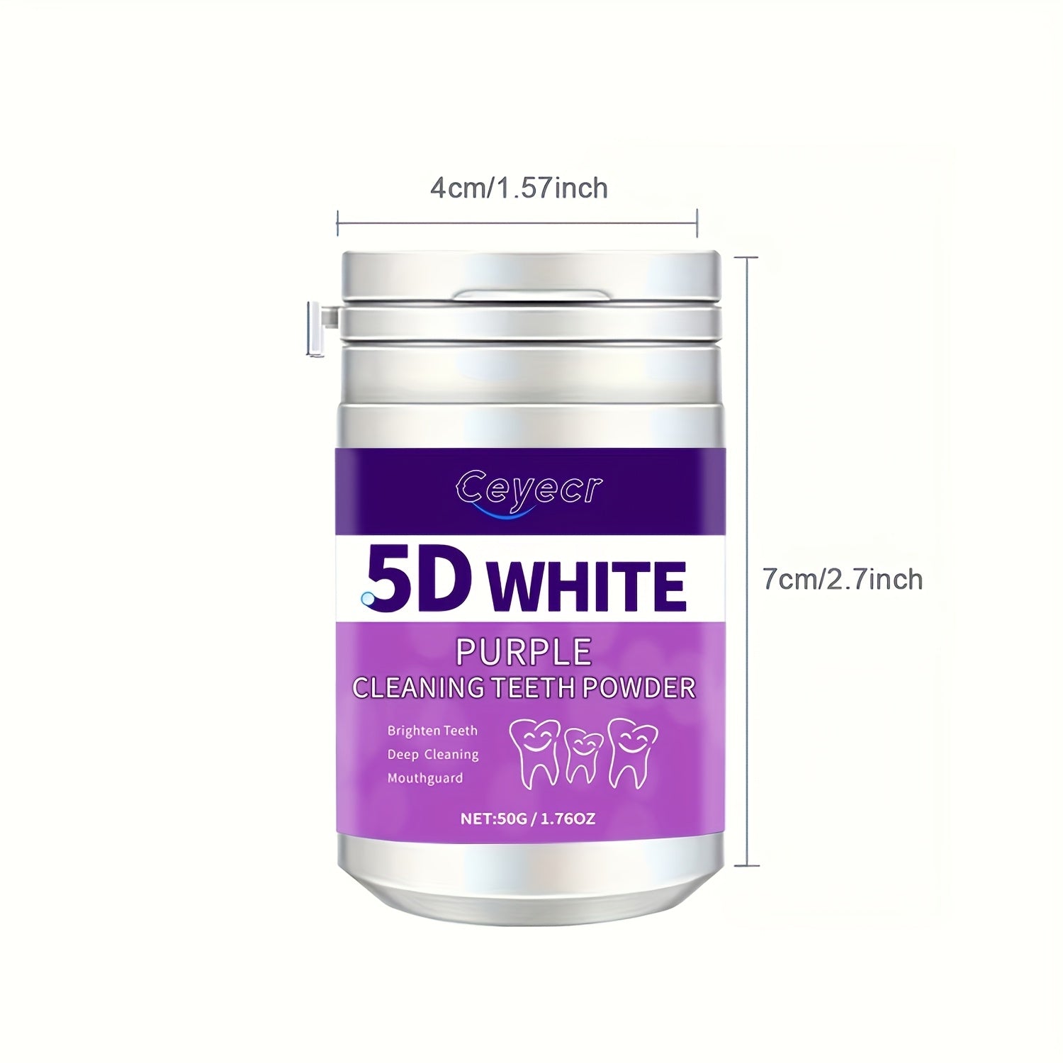 Teeth Whitening Powder for Men and Women 50g Deep Cleaning Purple Pearl Formula