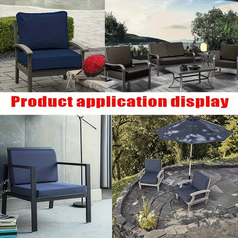 Waterproof Deep Seat Cushion with Zippered Backrest 60.96x60.96x10.16 cm Indoor Outdoor