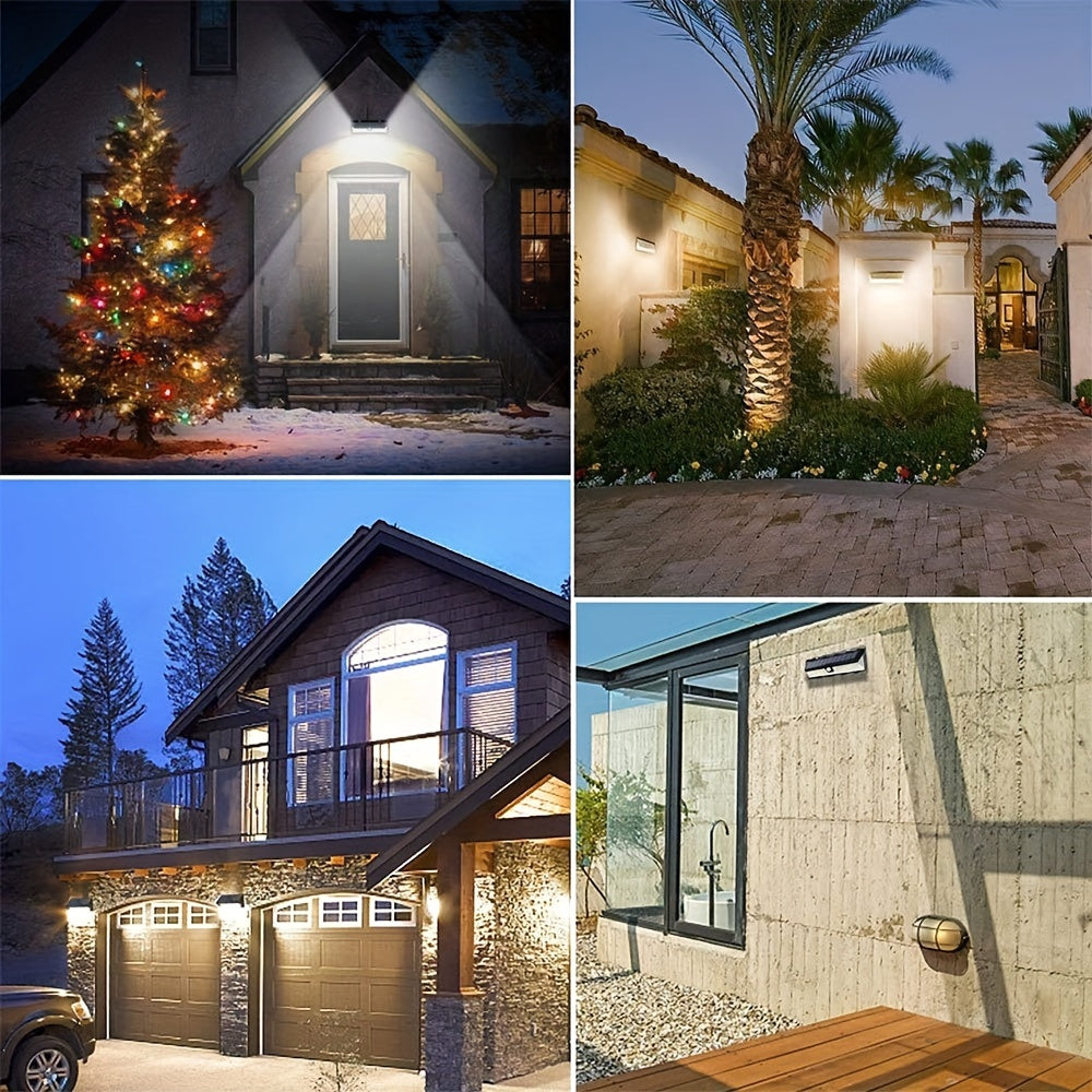 Outdoor Solar Wall Light with 118 LEDs Motion Sensor Waterproof Garden Fence Yard Garage Security