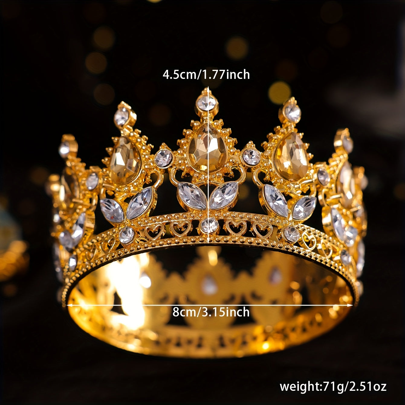 Nayrangli to'y soati uchun nafis to'y qiroli tiara, soch aksessuari