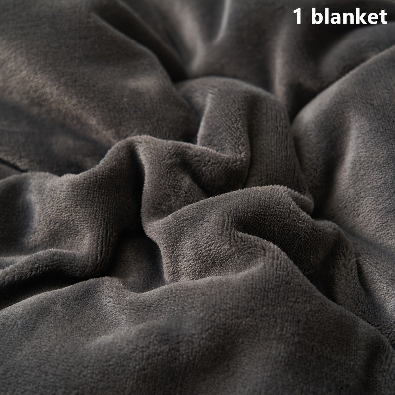 Reversible Sherpa Fleece Blanket for Sofa Bed Travel Deep Gray