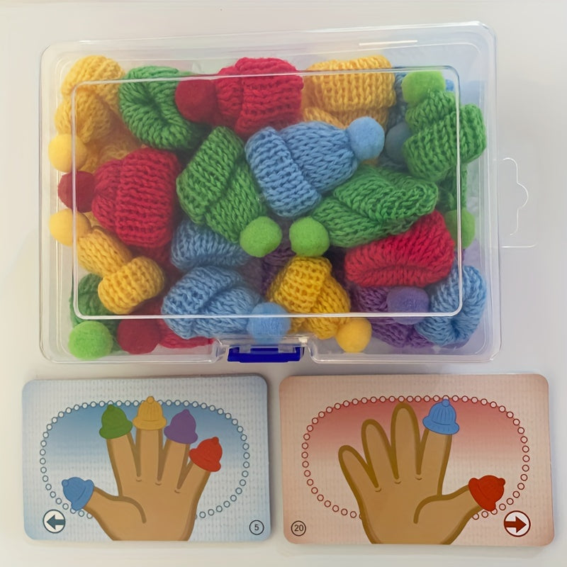 Educational Toy for Kids Age 3+ Finger Toy for Hand Training Color Recognition Crochet Texture