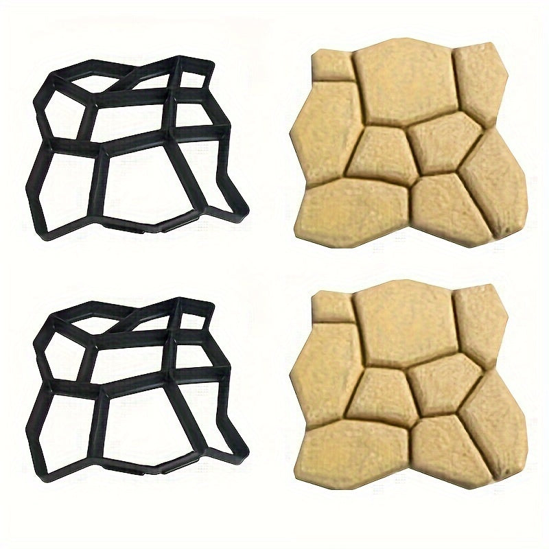 DIY Garden Path Mold Plastic Cement Molding Tool for Outdoor Stone Textures