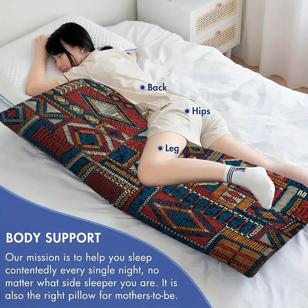 Patchwork Style Ultra-Soft Seamless Polyester Body Pillow Cover 50.8x137.2 cm Zipper Closure