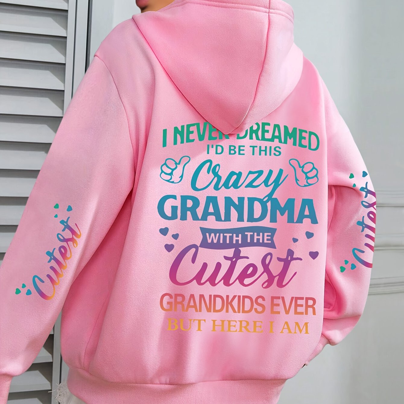 Толстовка для полных бабушек с флисовой подкладкой, зеленая, повседневная одежда с карманом спереди