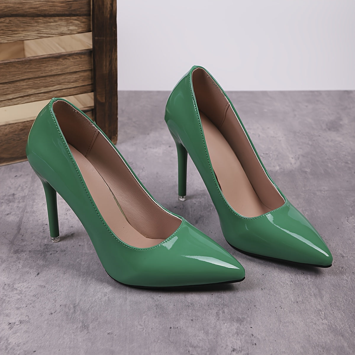 Women's White Pointed Toe Stiletto Heels 10cm Ultra High Pumps Office Party