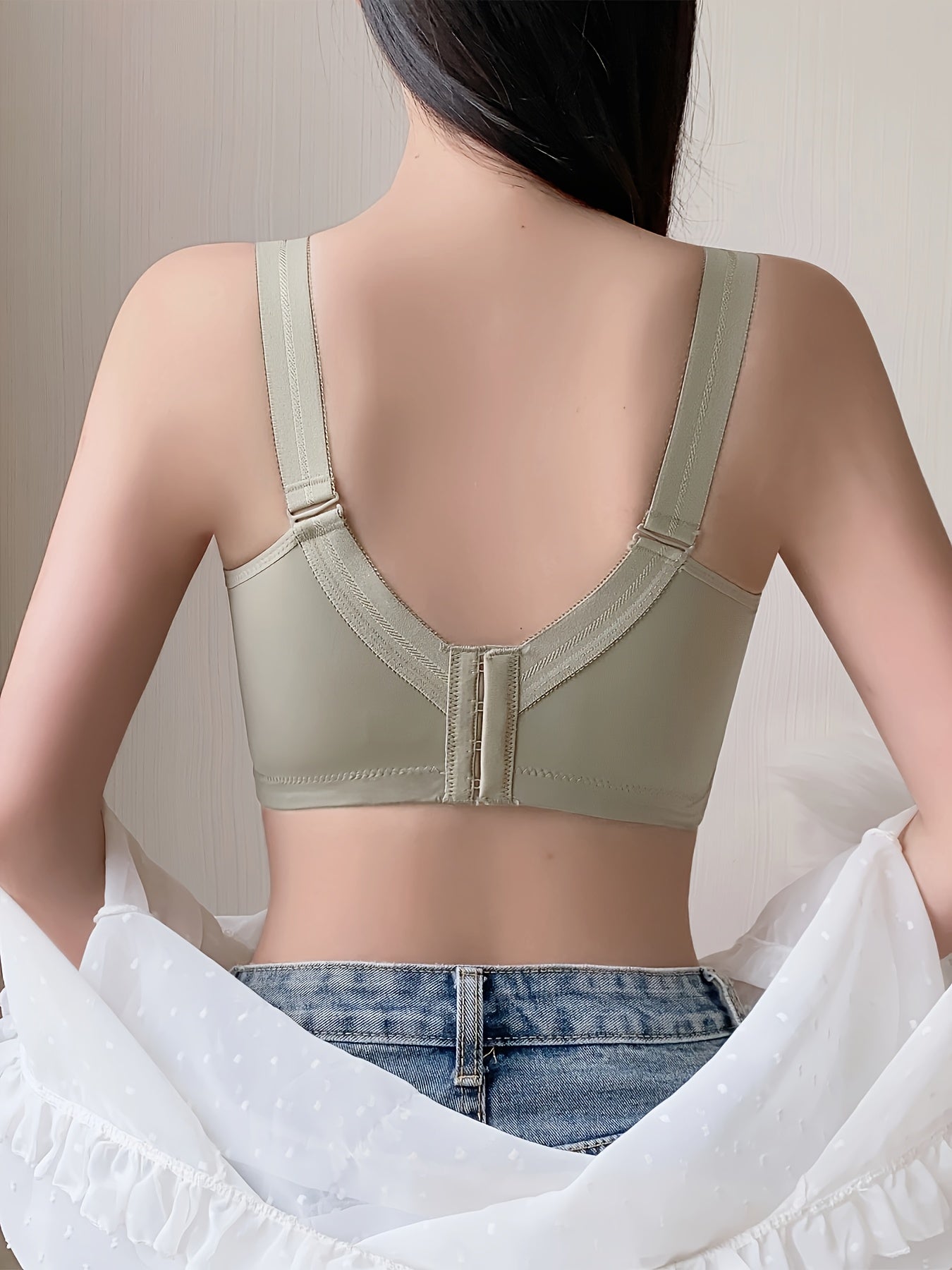 Sujetador de encaje con push-up y cobertura total para mujer