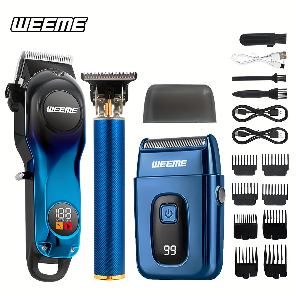 Cordless Electric Hair Clipper Set with Trimmer and Shaper for Men