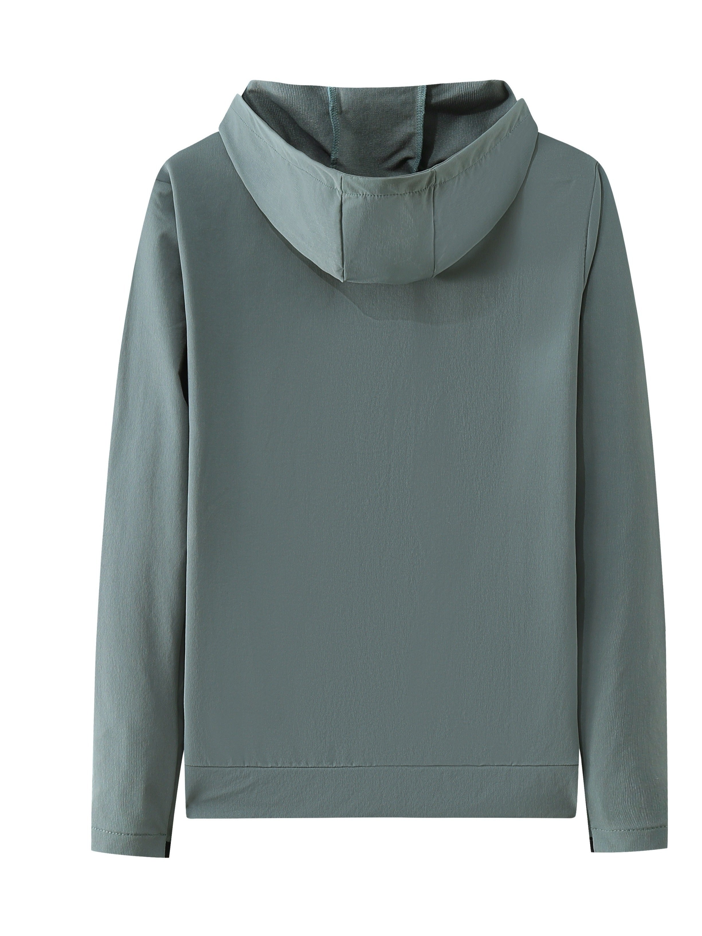 Chaqueta con capucha para hombre de poliamida y spandex, patrón de letras, con cremallera, para actividades al aire libre como senderismo y running, ideal para primavera y otoño.