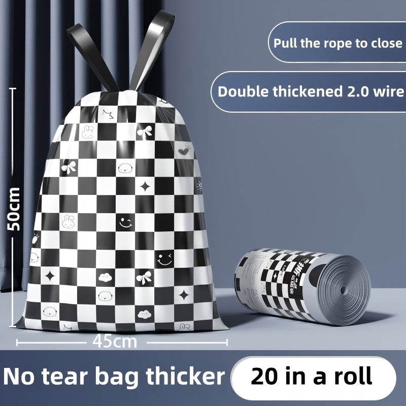 Unbreakable Drawstring Trash Bag for Kitchen Home Use Extra Durable Thick