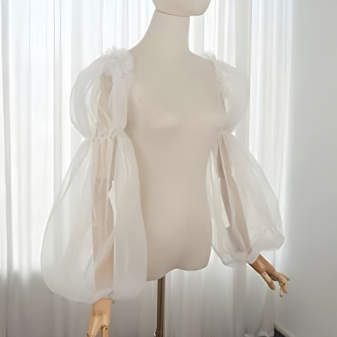 Long Sleeve Bridal Puff Sleeves Elastic Polyester Wedding Accessories for Parties and Photography