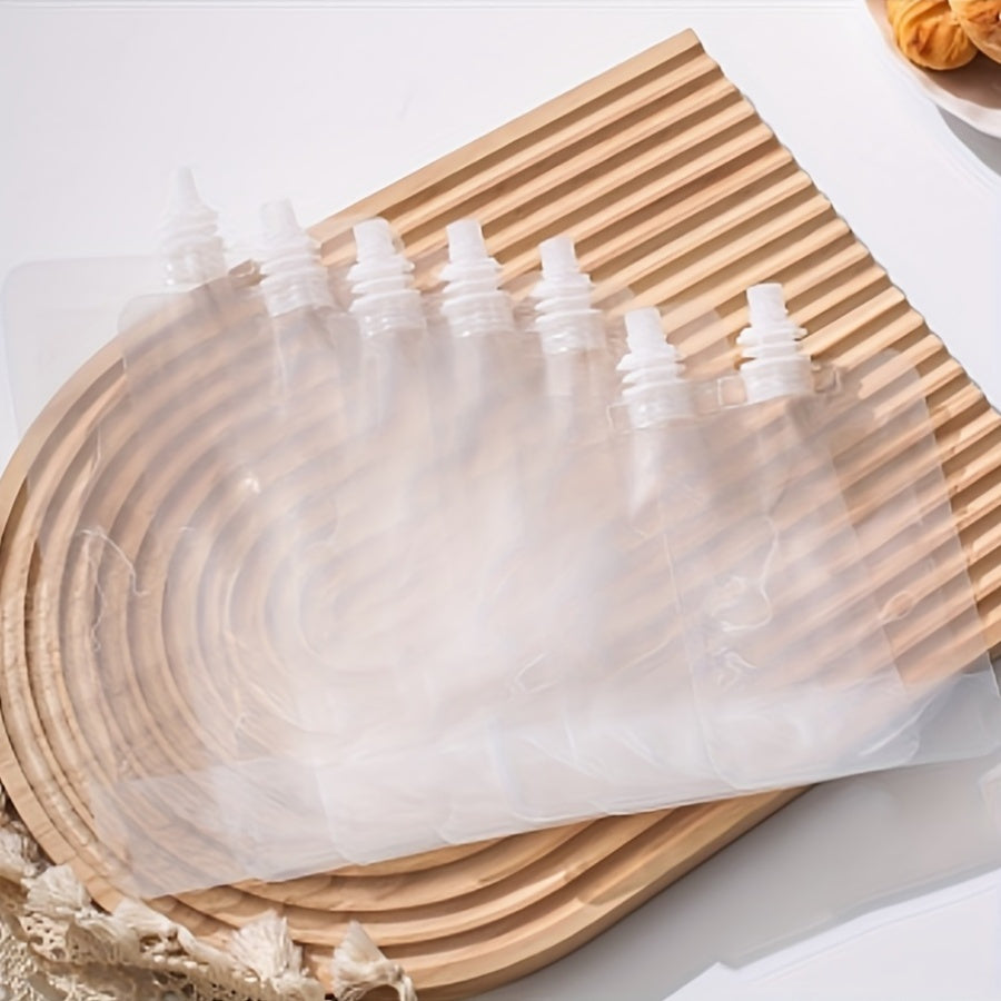 50 Transparent Nozzle Bags for Beverage Packaging Self-Sealing Plastic Bags