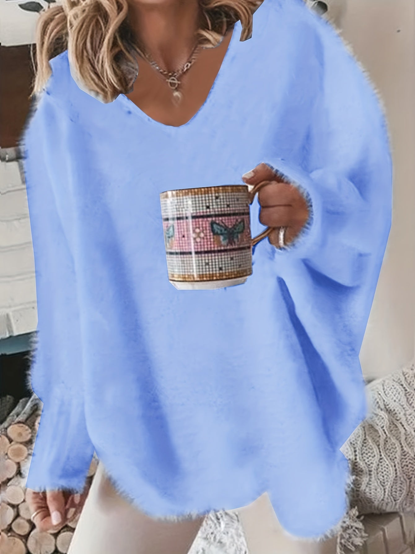 Plus Size Autumn Winter Directional Edition Long Sleeve Dress