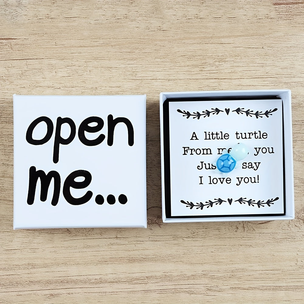 Polyresin Turtle Figurine esdalik sovgʻa qutisi, doʻstlarga samimiy xabar bilan