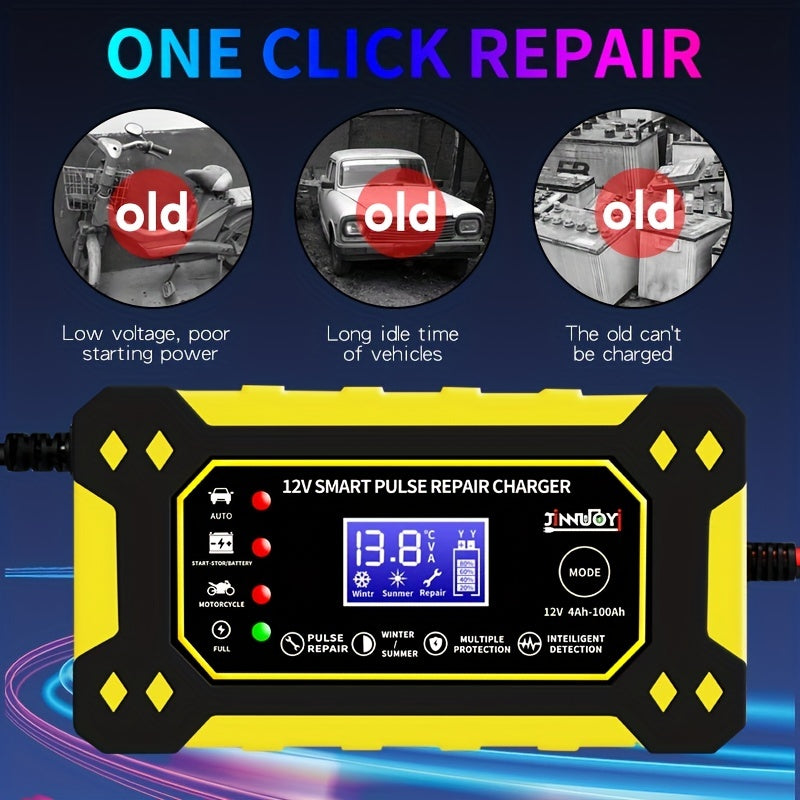 Smart Pulse Repair Charger for Cars Trucks Motorcycles Lawn Mowers 12A 50W