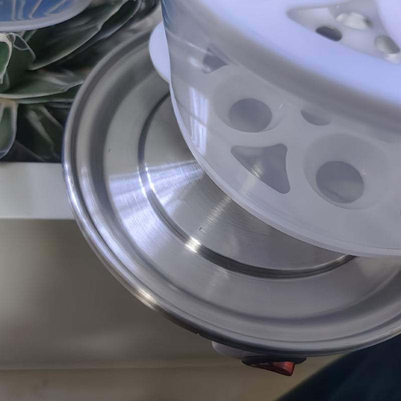 1 dona Evropa Standartlari Double-Layer Avtomatik Tuxum Pishirgich, Taymer va Avtomatik O'chirish bilan, Uyda Oziq-ovqatli Nonushta uchun. PP Materialdan tayyorlangan, Batareyalar kerak emas.