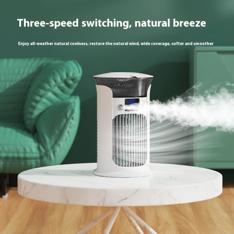 Portable USB Air Cooler Mini Desktop Humidifier Fan Quiet Compact Cooling for Home Office