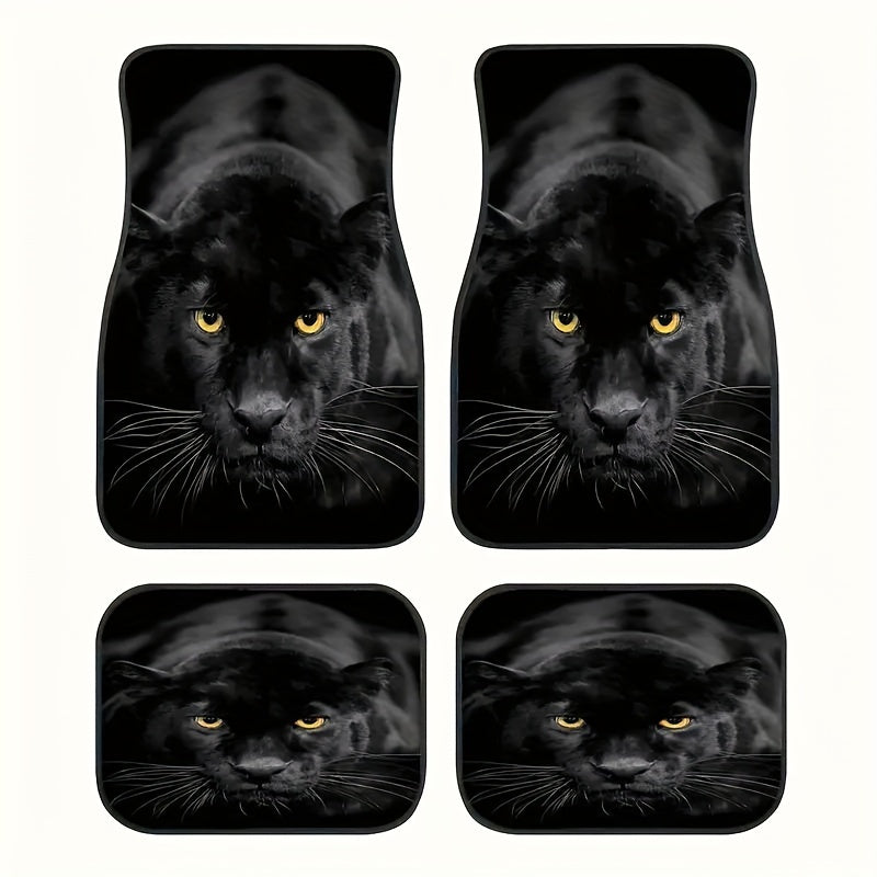 Black Panther Car Floor Mats Set of 4 Waterproof Non-Slip All-Weather Polyester Universal Fit