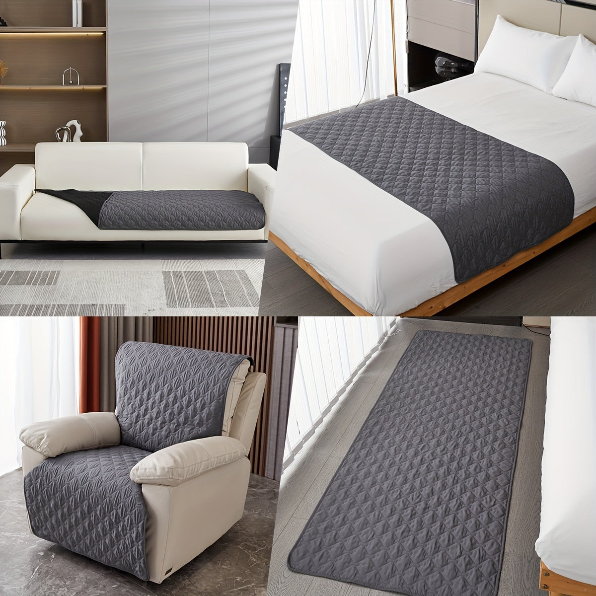 Waterproof Machine Washable Pet Blanket with Stain-Resistant Checkered Pattern for Furniture Beds and Sofas