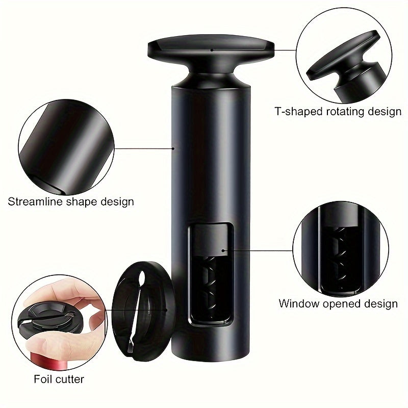 Ручной винтовой открывалка для бутылок в форме T с пластиковым штопором для домашнего и барного использования