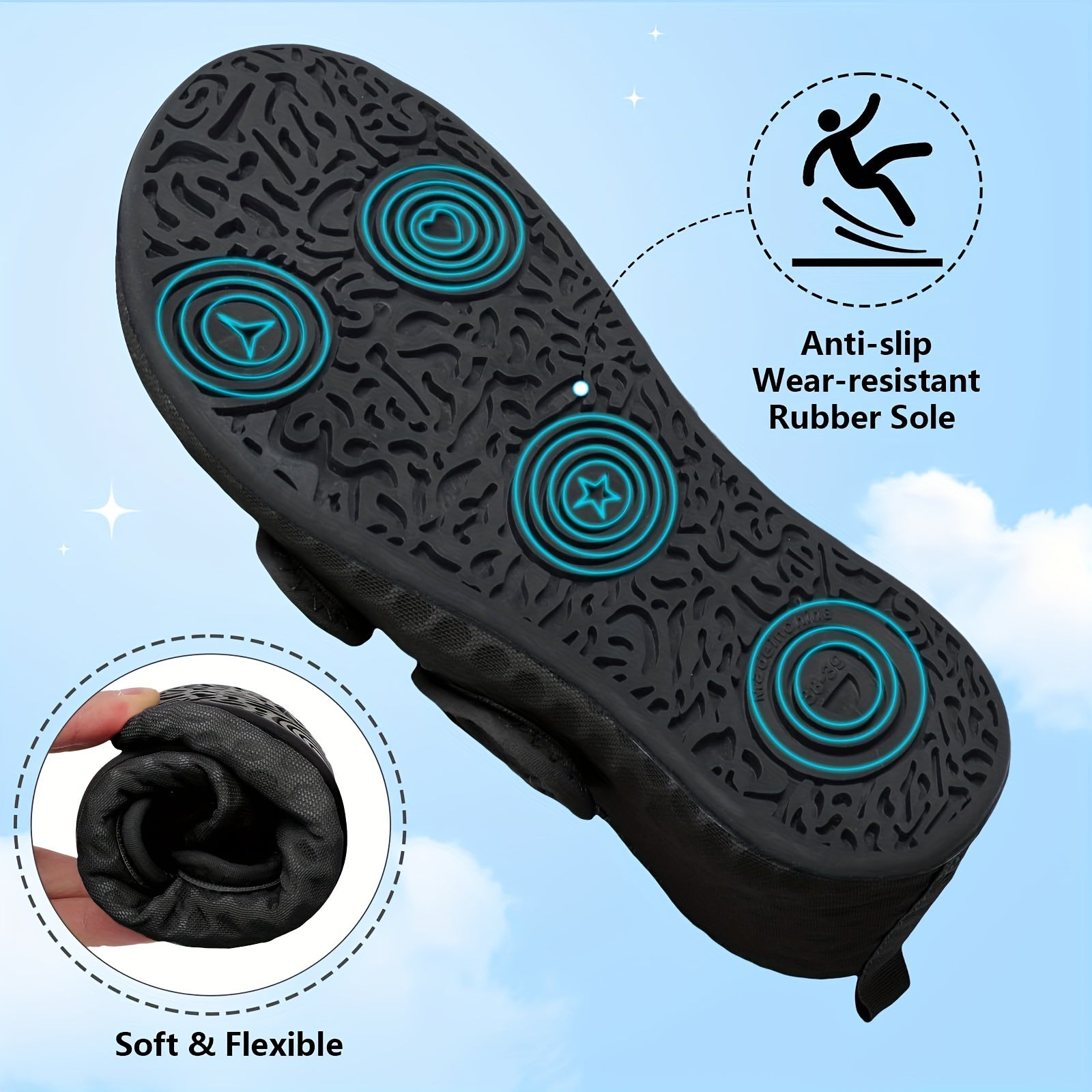 Water Shoes for Women & Men, Breathable & Quick-Dry, Adjustable, Rubber Sole