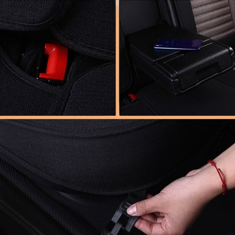 Universal Beige Car Seat Cushion Full Coverage Breathable Wear-Resistant