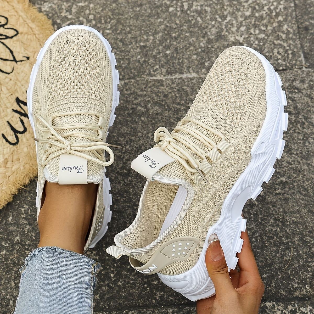 Women's Spring Summer Breathable Slip-On Sneakers Low-Top Casual Shoes