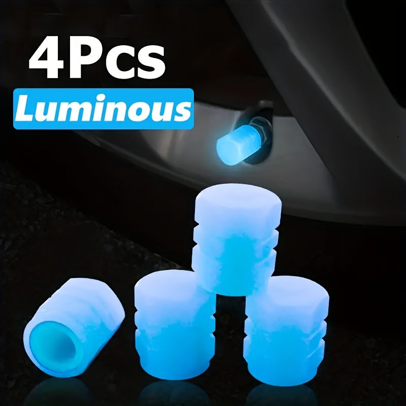 Universal Fluorescent Valve Stem Cap Set 4/8/12 Pcs Car Luminous Caps