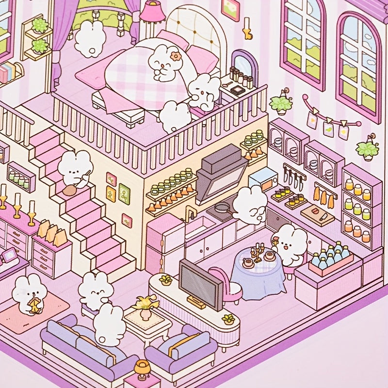 18-Sheet Life in Province PET Sticker Book for DIY Crafts Water Bottles Journals