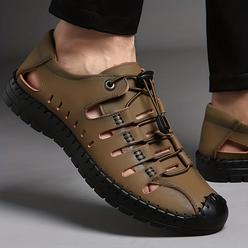 Men's Summer Sandals Breathable Microfiber Upper Rubber Outsole Casual Beach Shoes