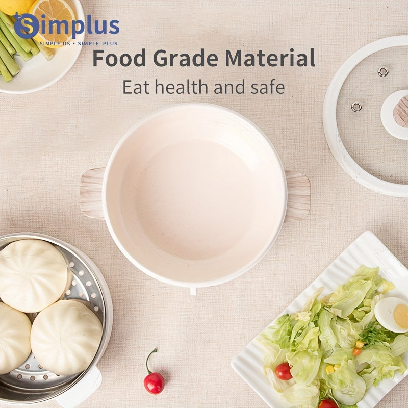 Multifunctional large-capacity electric cooking pot with steaming, stainless steel basket