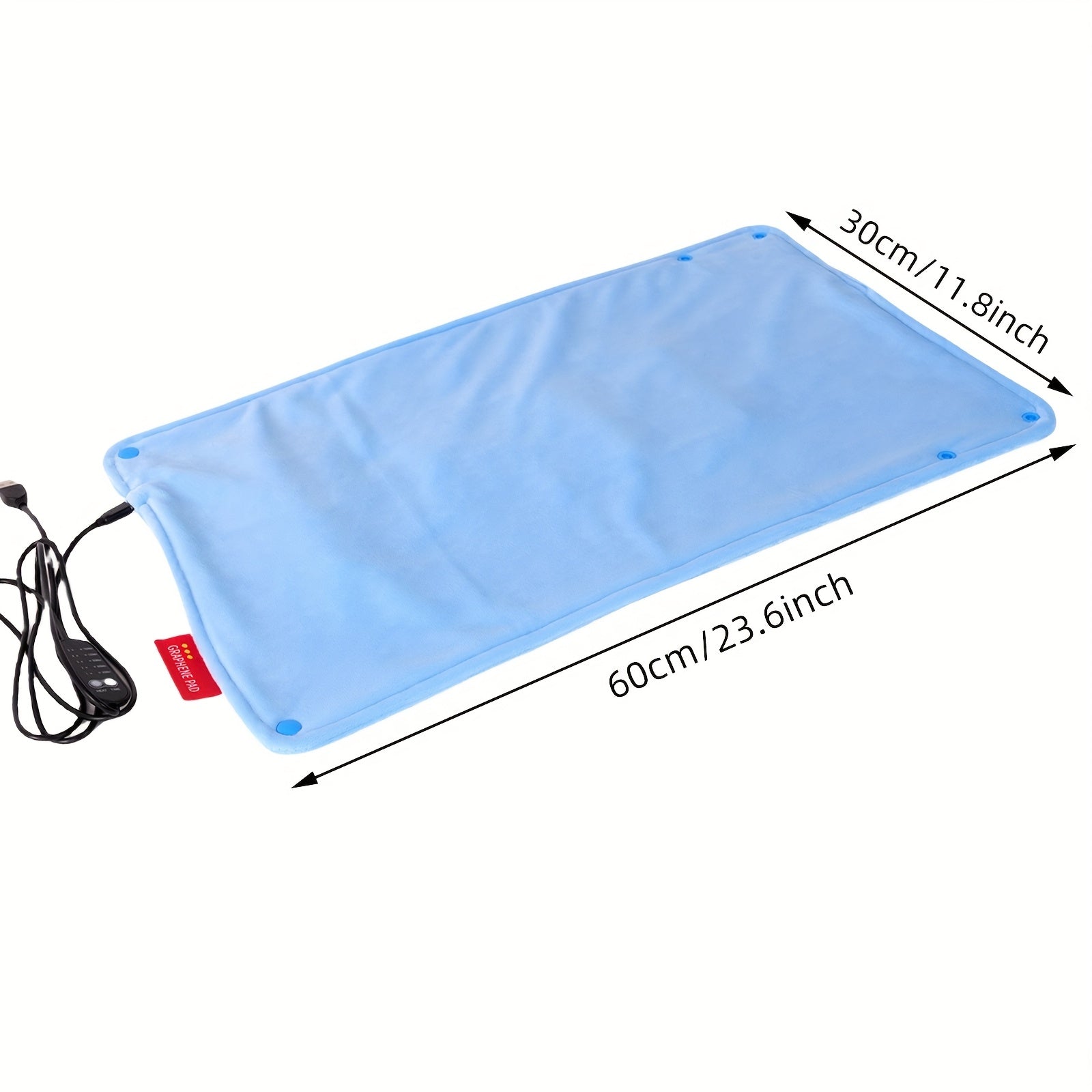 Portable Graphene USB Heating Pad with Adjustable Temp, Timer, Washable