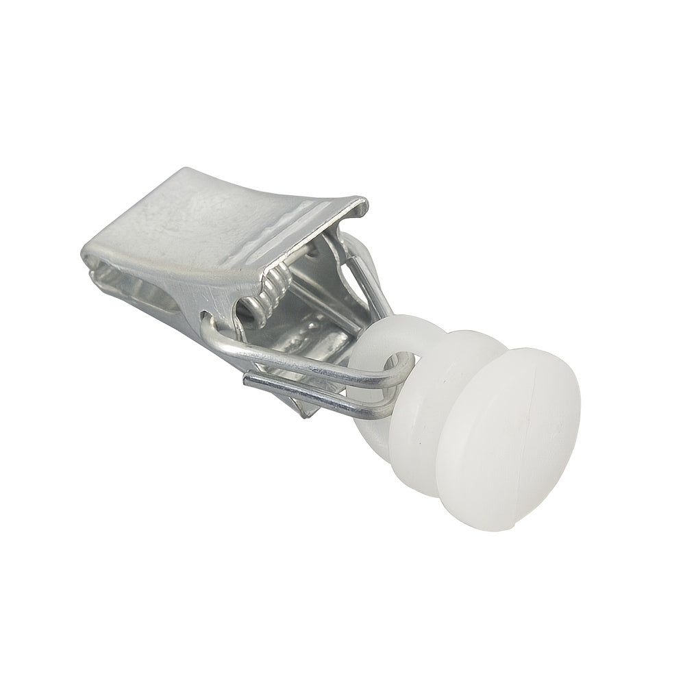 Set of 30 Plastic Curtain Pulley Clips with Track Hardware and Matching Clips