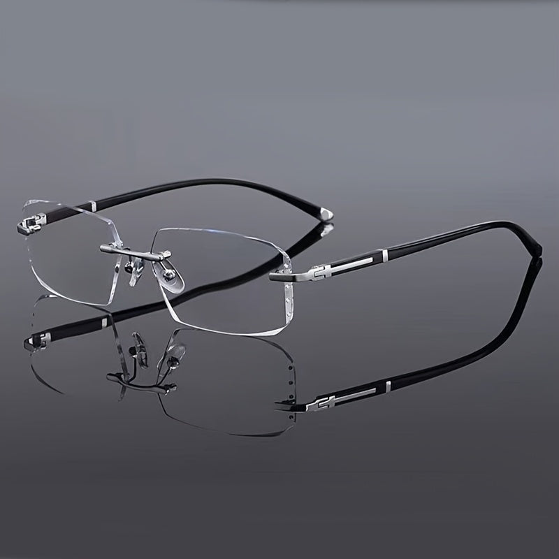 VIGO TR90 Fotochromik O'qish Ko'zoynaklari, Erkaklar va Ayollar uchun Ramkasiz Shaffof Linzalar, Rang O'zgartiruvchi Presbiopiya va Miyopeya Funktsiyasi.