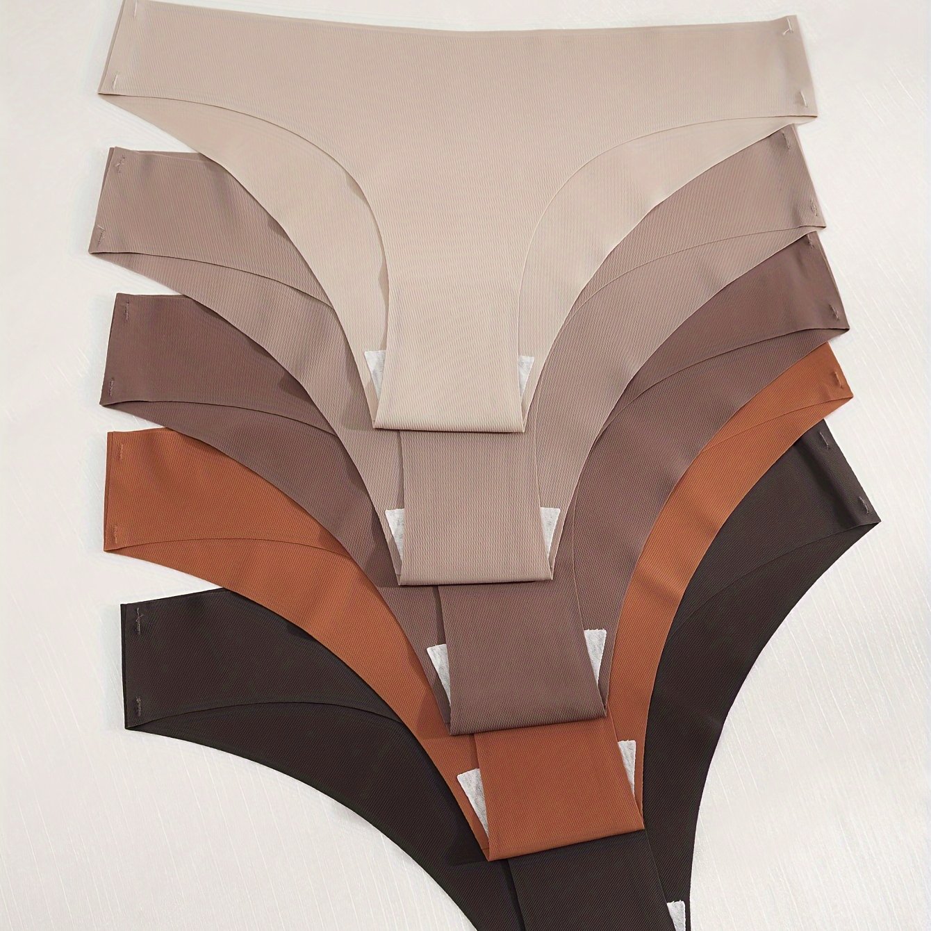 Women's Bikini Adhesive Triangle Underwear 5 Pieces Breathable Comfortable Solid