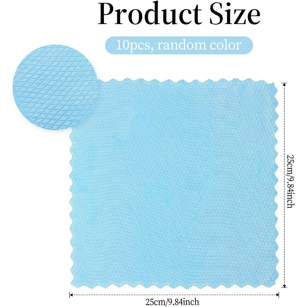 10-Pack Reusable Lint-Free Cleaning Cloths for Surfaces 24.89cm Square