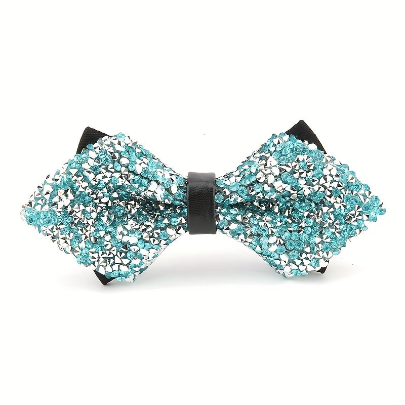 Men's Bow Tie with Faux Diamond Knot for Weddings and Formal Events